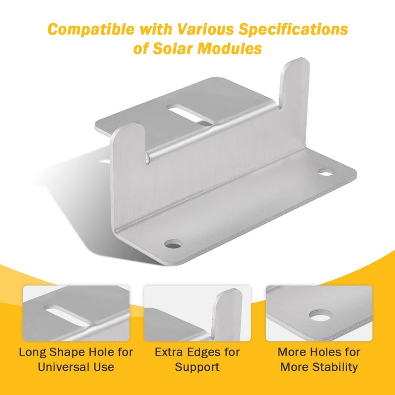 BougeRV 8 Units Solar Panel Mounting z Bracket, Supporting for RV, Roof, Boat, Off Grid, 2 Set of 4 Units - Image 4